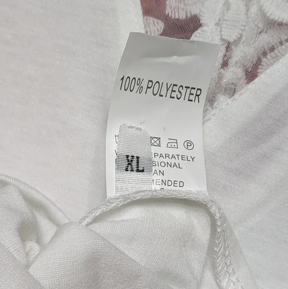 Junior'women's Xl Front and back Lace trim Vneck T,shirt - Picture 3 of 3